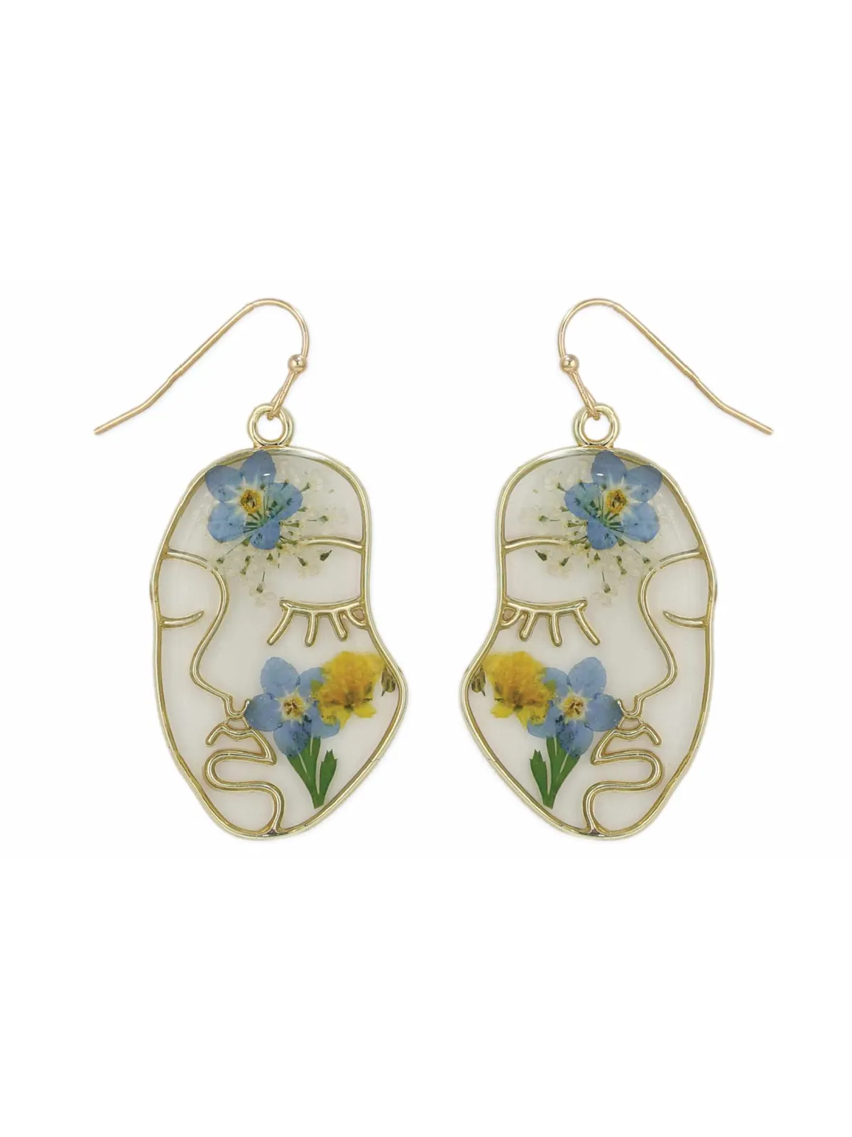 Pressed Flower Face Dangles