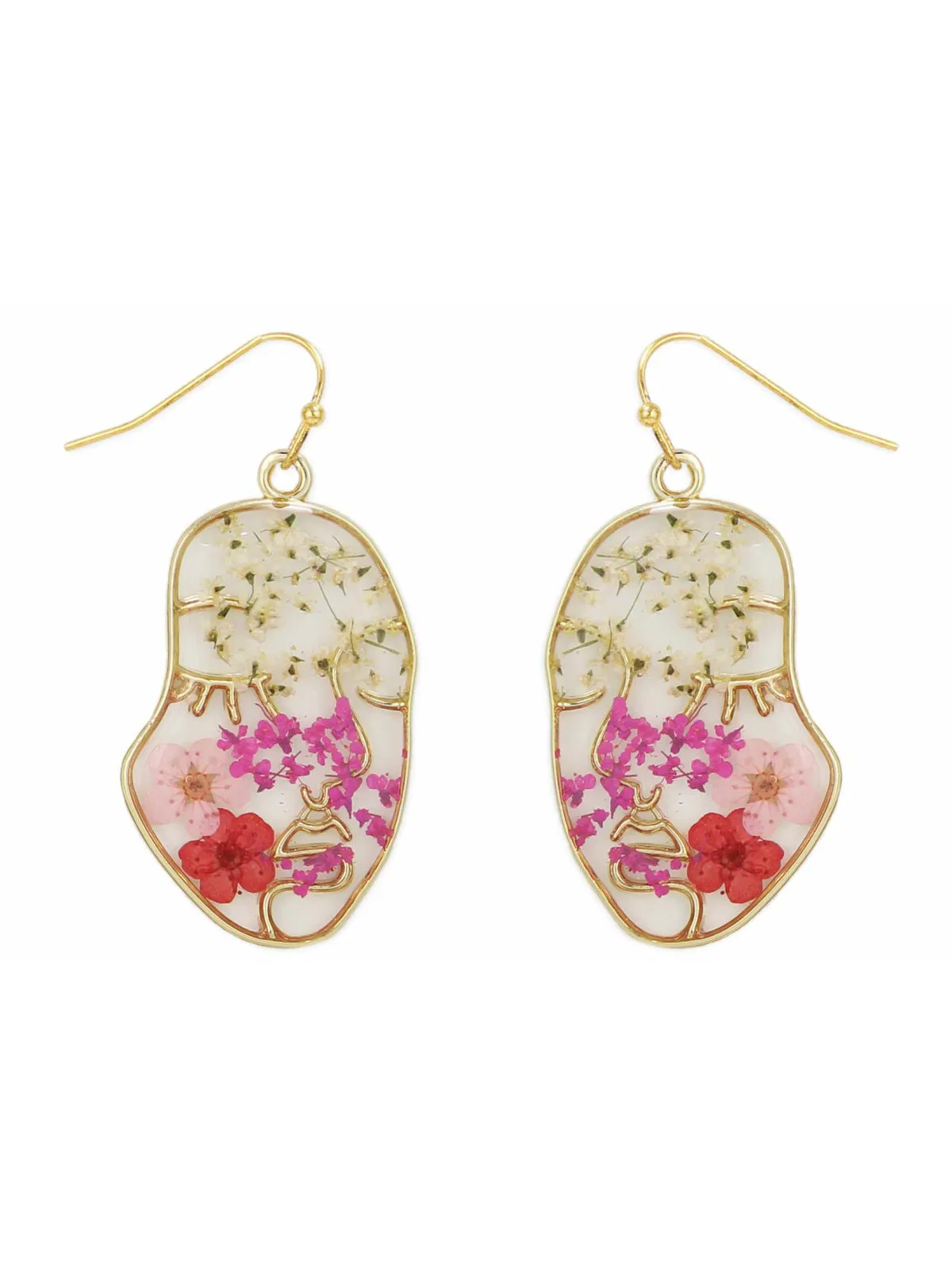 Pressed Flower Face Dangles