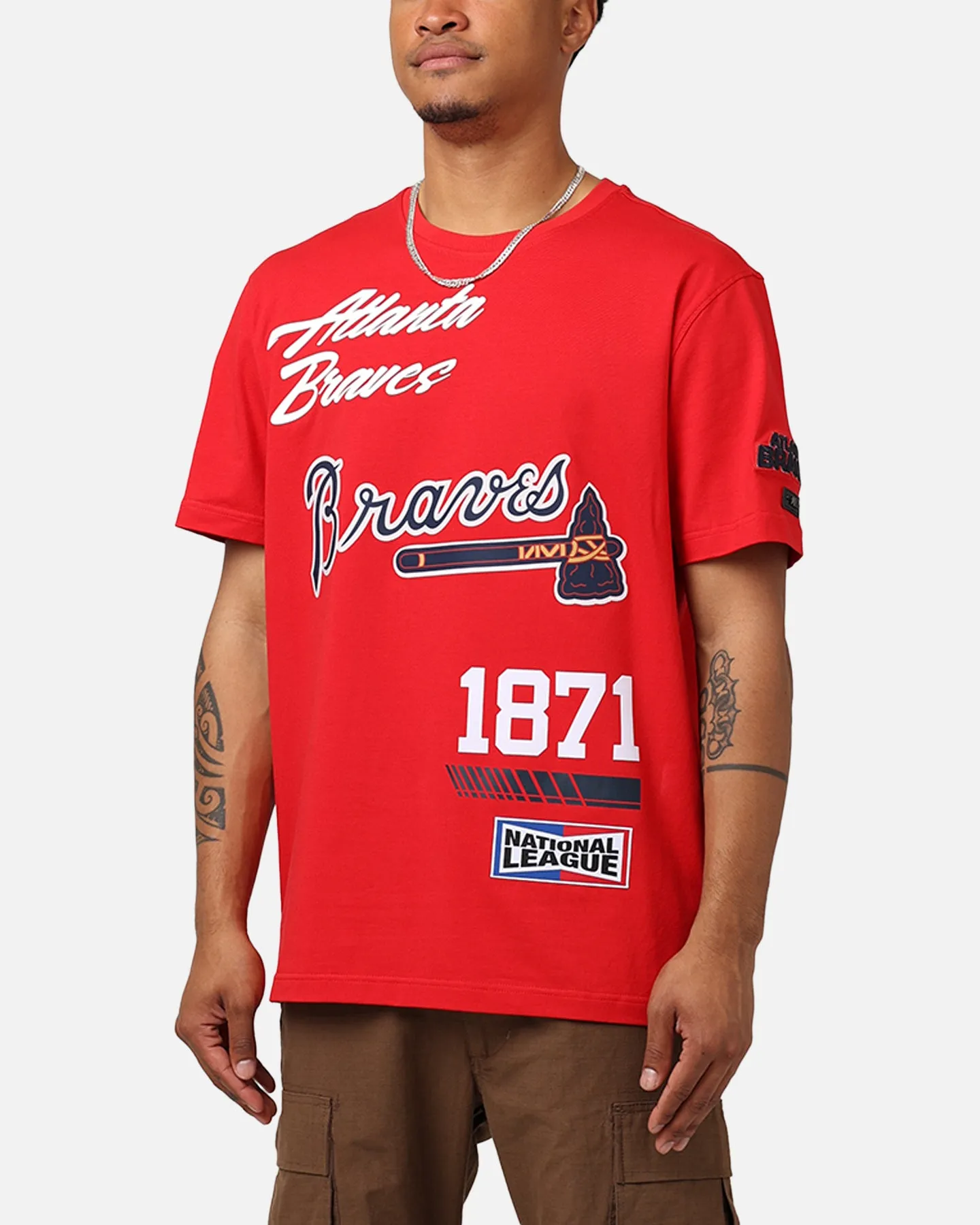 Pro Standard Atlanta Braves Fast Lane SJ T-Shirt Red