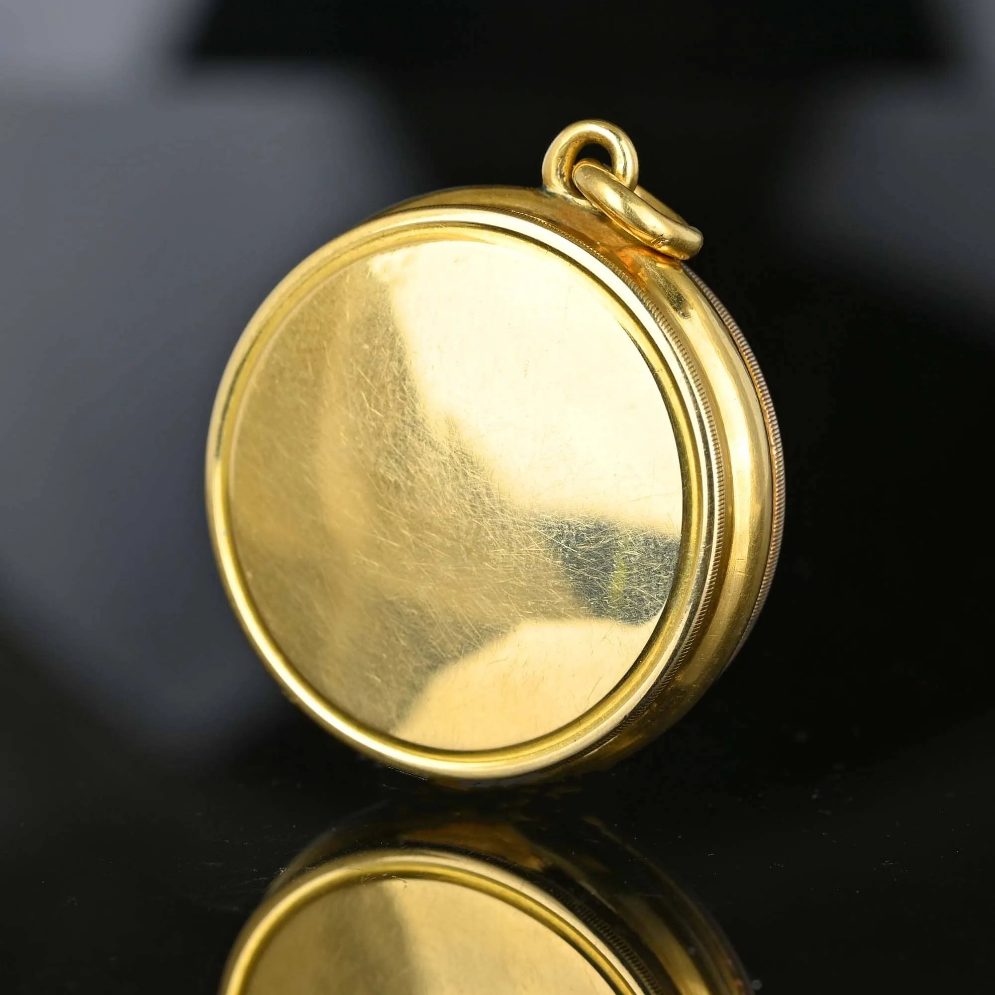 Rare Antique 18K Gold Barometer Fob Pendant, Original Box