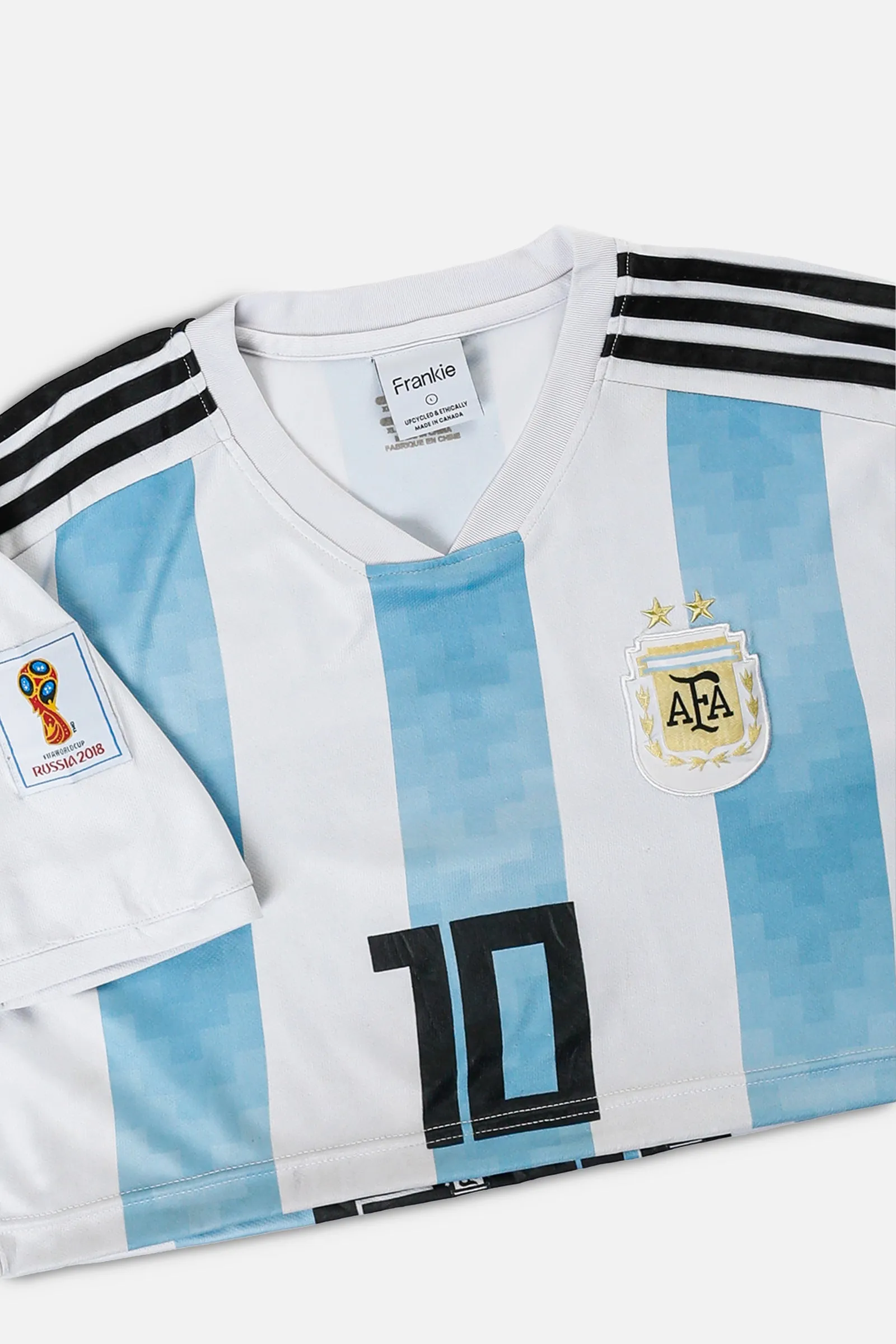 Rework Crop Argentina Soccer Jersey - L