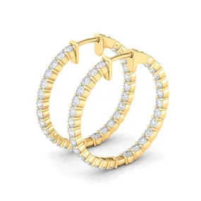 Round Shape Inside Out Diamond Hoops