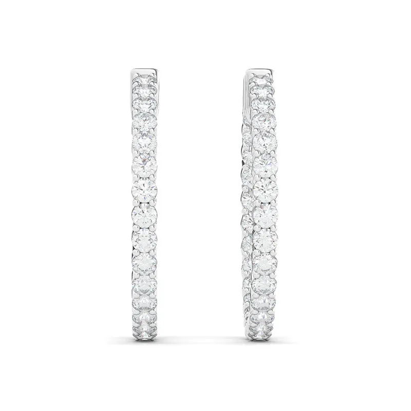 Round Shape Inside Out Diamond Hoops