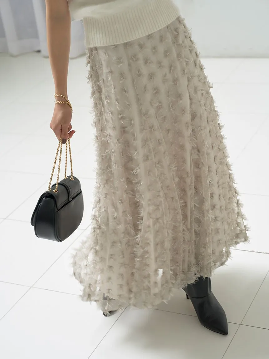 Sheer Layered A-Line Maxi Skirt