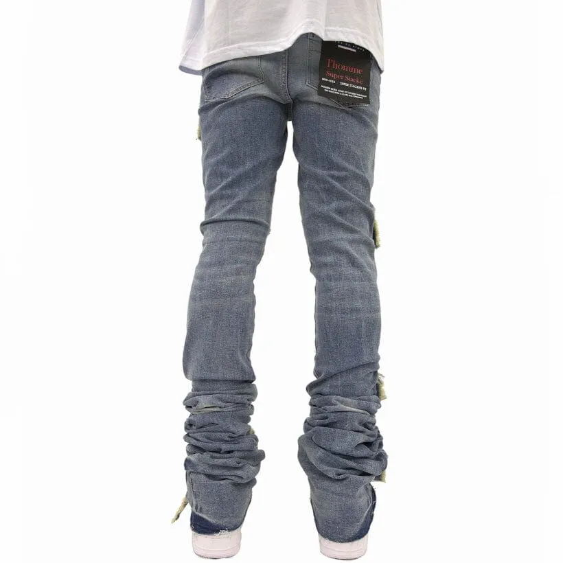 Si Tu Veux Brutini Super Stacked Cargo Jeans (Indigo Wash) TV0051-STK