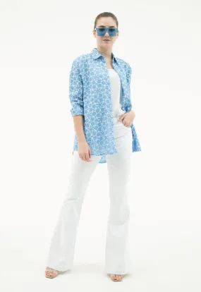 Symmetrical Pattern Embroidered Shirt (Free Size)