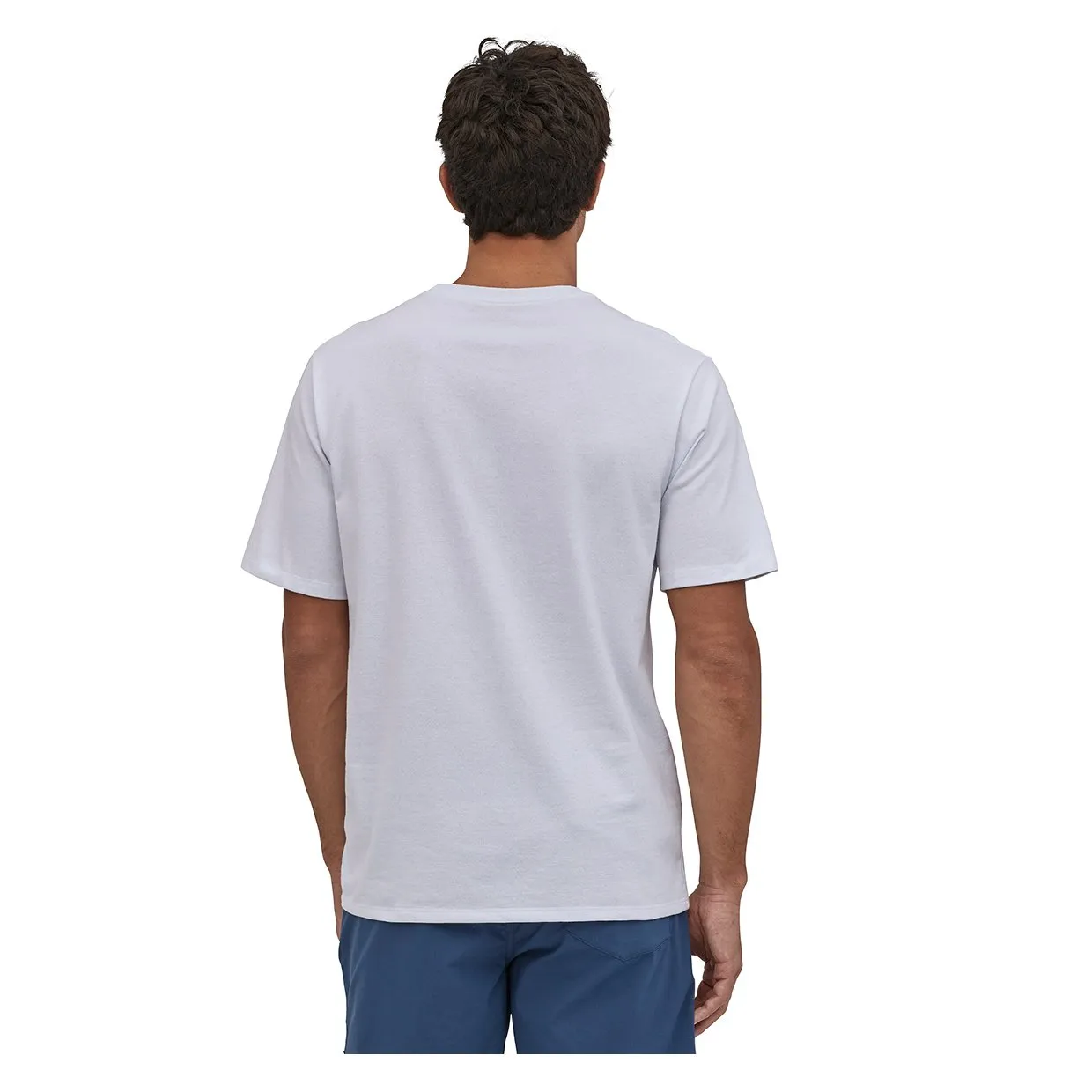 T-shirt Patagonia P-6 Label Pocket Responsibili-Tee Bianco