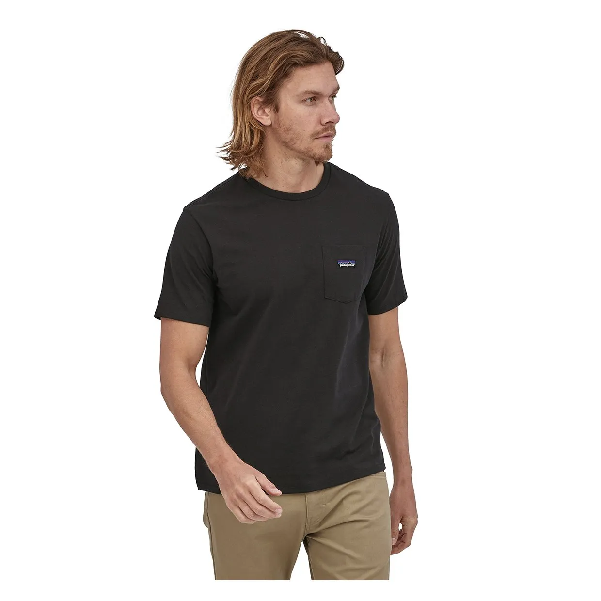 T-shirt Patagonia P-6 Label Pocket Responsibili-Tee Nero