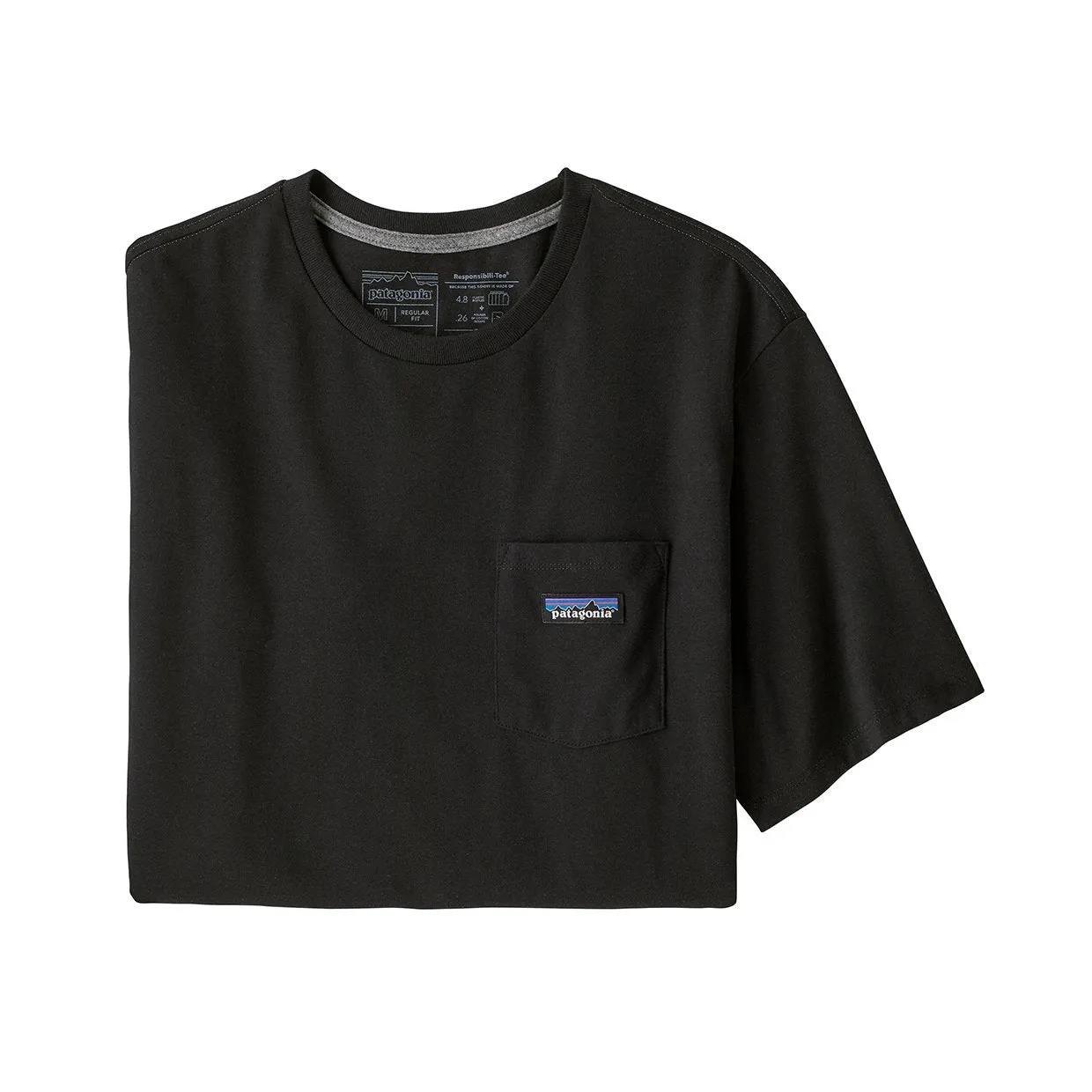 T-shirt Patagonia P-6 Label Pocket Responsibili-Tee Nero