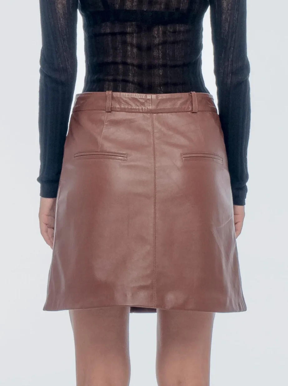 TAYLAH MINI SKIRT - WHISKEY