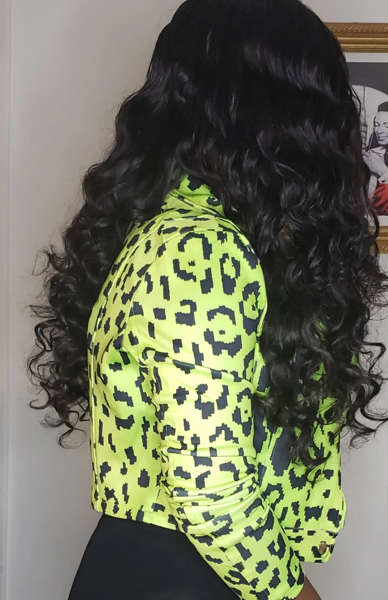 TECHNO - Neon Leopard Crop Jacket