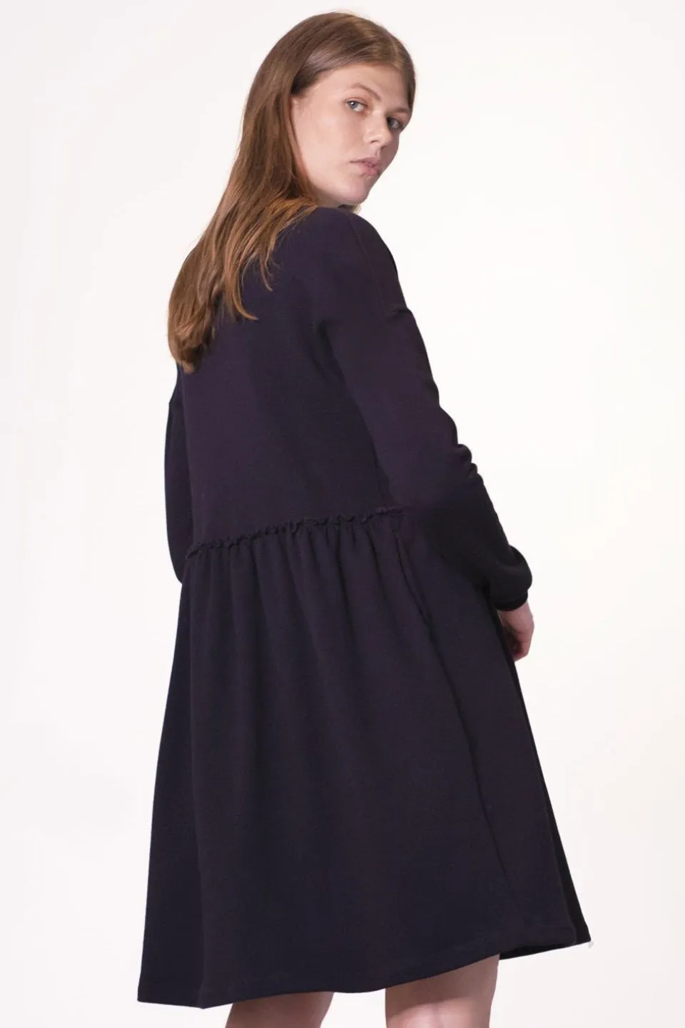 Translation Black Organic Cotton Fleece Mini LS Dress