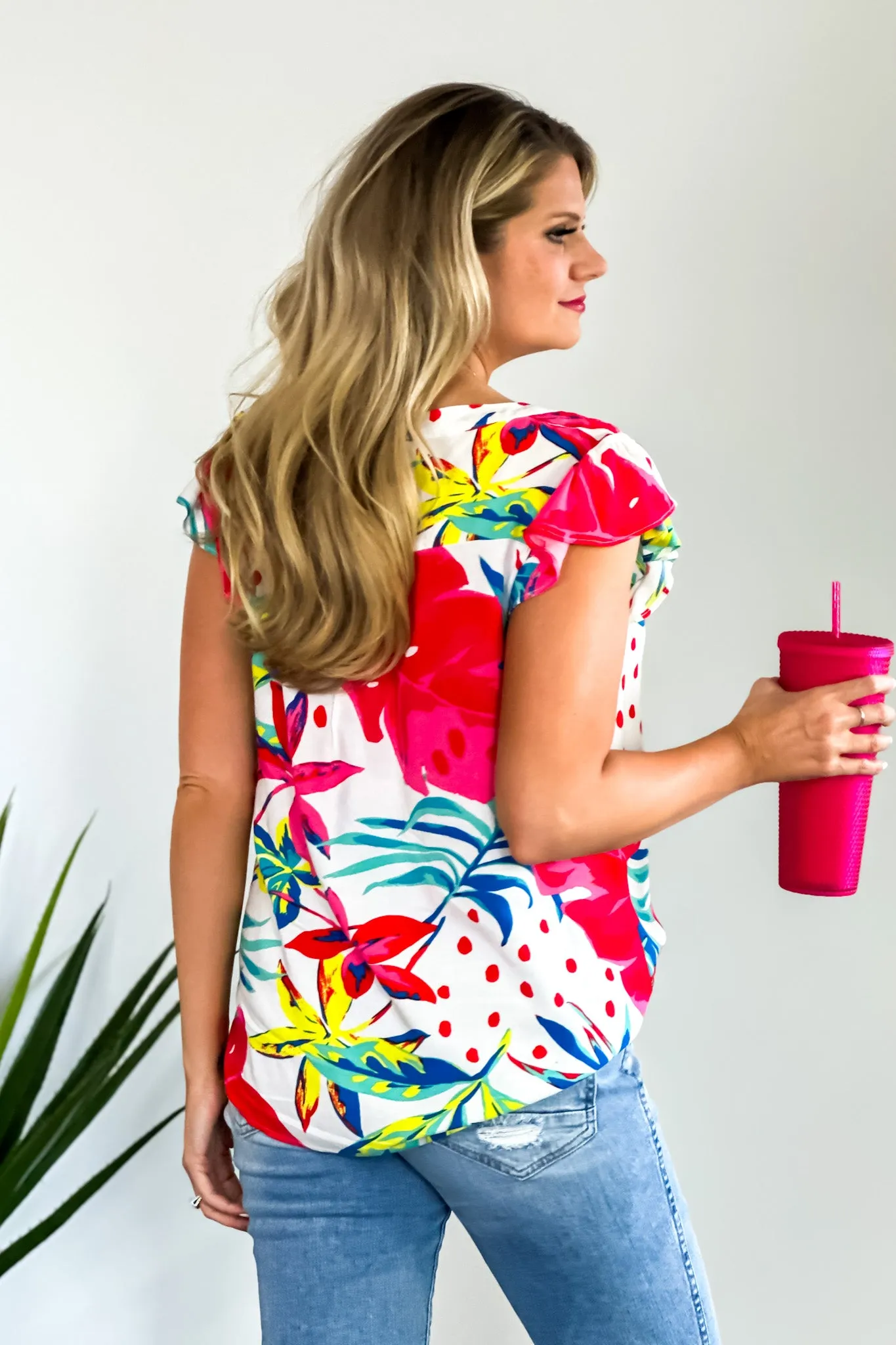 Tropical Stroll Blouse : Ivory Multi