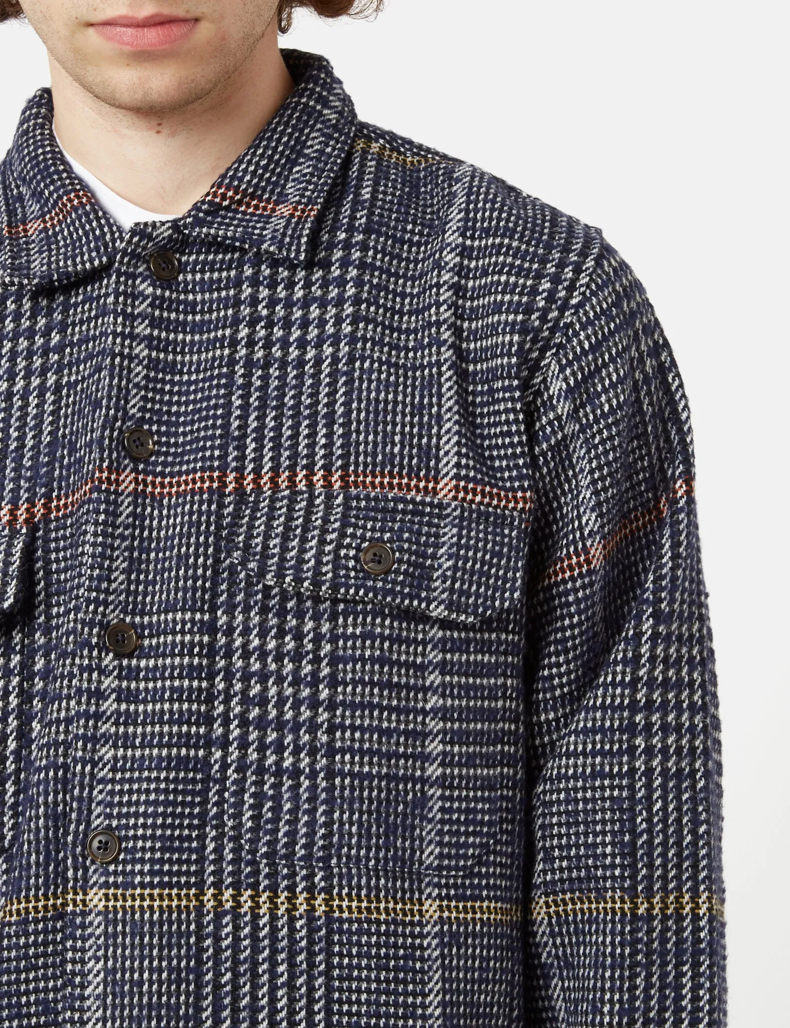 Universal Works Long Sleeve Utility Shirt - Navy Blue