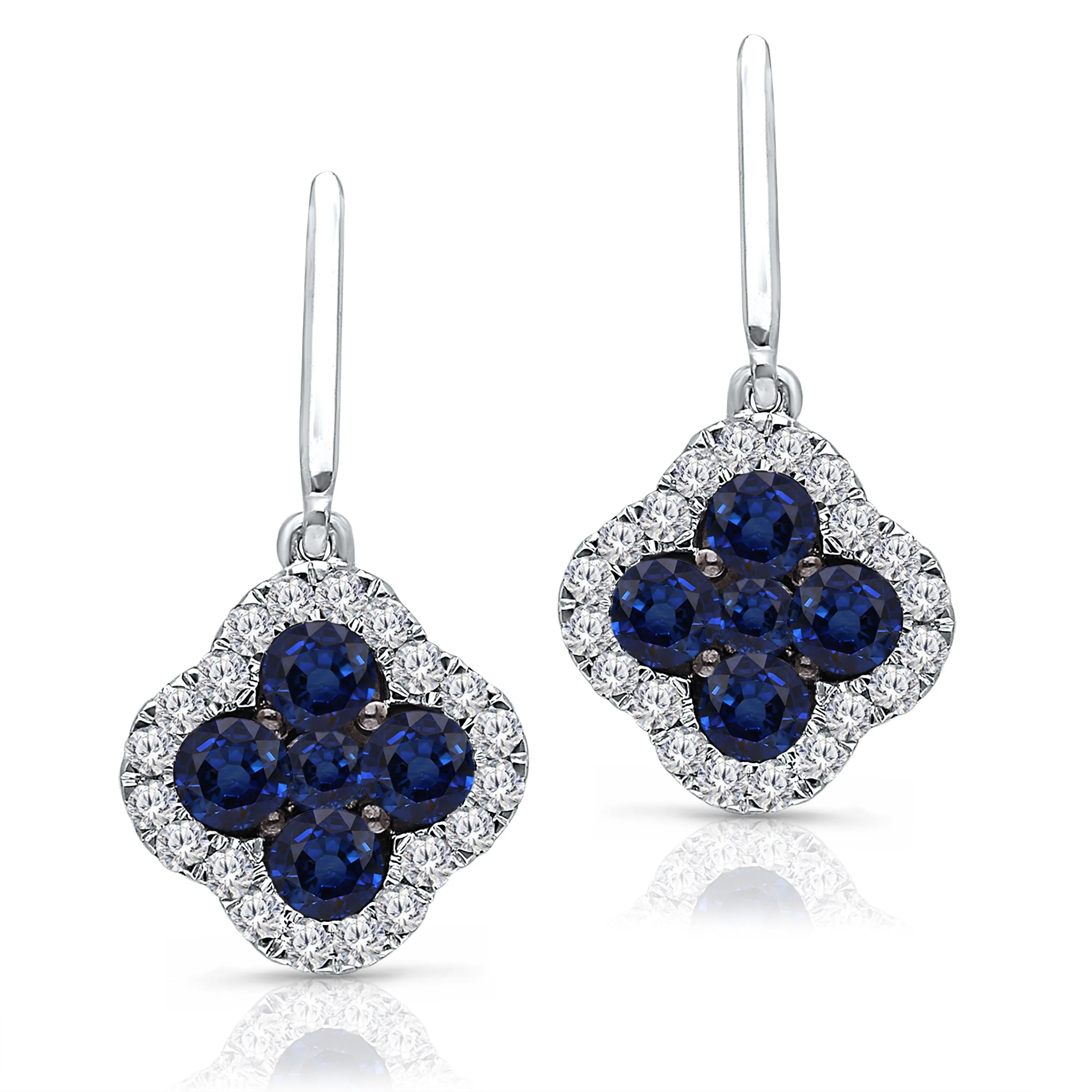 White Gold Sapphire & Diamond Infinite Earrings