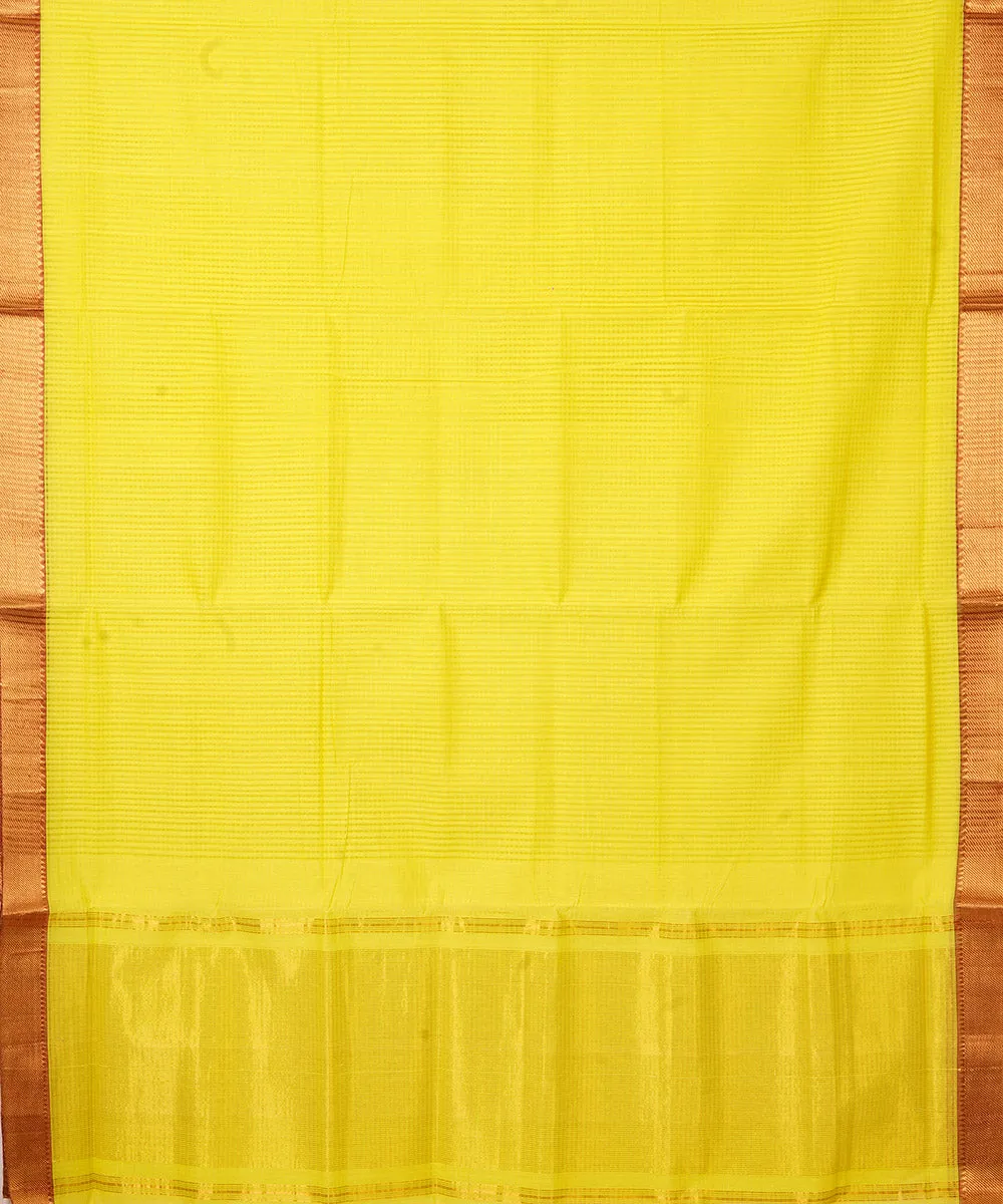 Yellow handwoven mangalagiri cotton saree