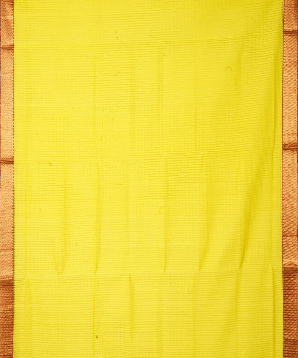 Yellow handwoven mangalagiri cotton saree